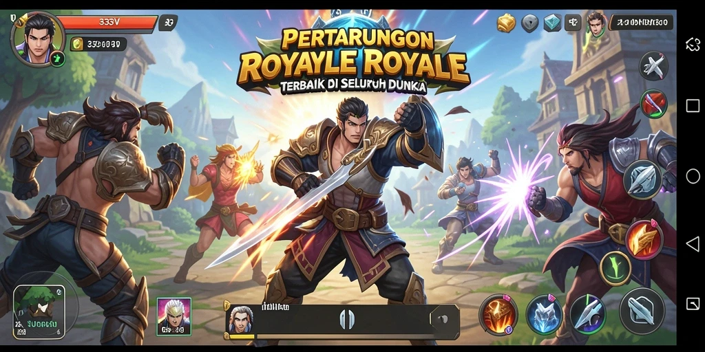 Tampilan gameplay Battle Royale yang mendebarkan di 333V.