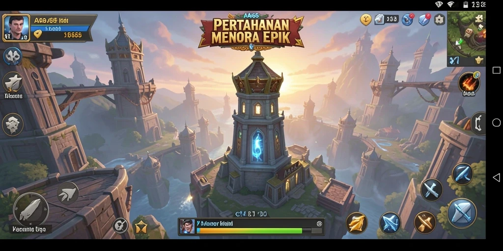 Gambar tampilan permainan Tower Defense yang mendebarkan.