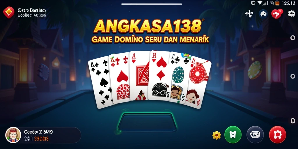 Tampilan gameplay seru dalam permainan Domino ANGKASA138.
