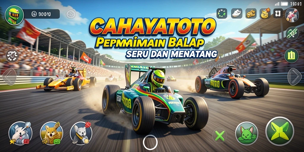 Tampilan gameplay menarik dari CAHAYATOTO saat balapan.