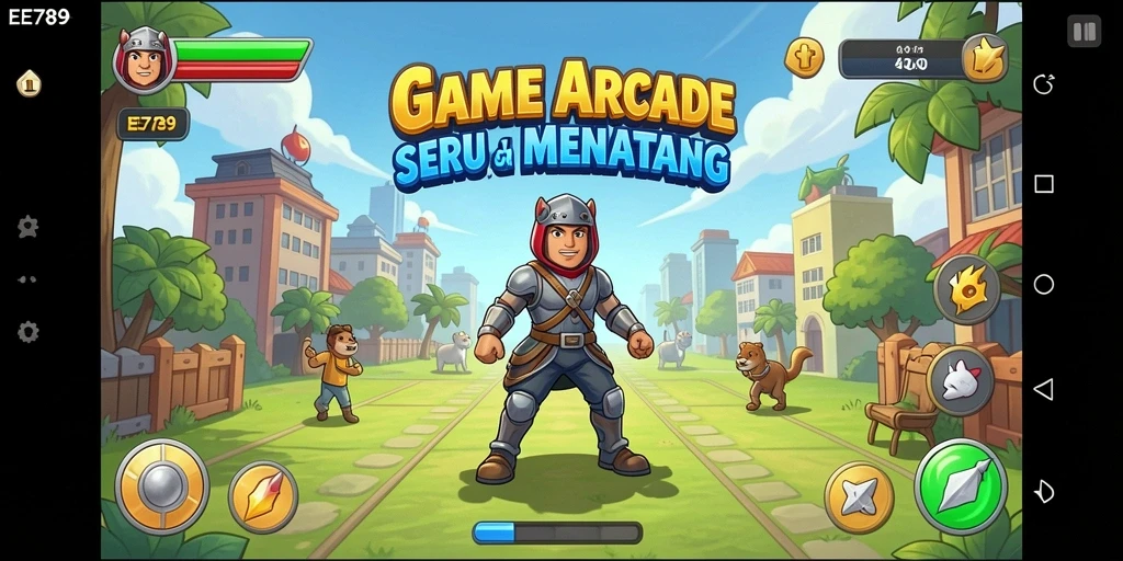 Screenshot gameplay EE789 menunjukkan akselerasi cepat dan grafik menarik.