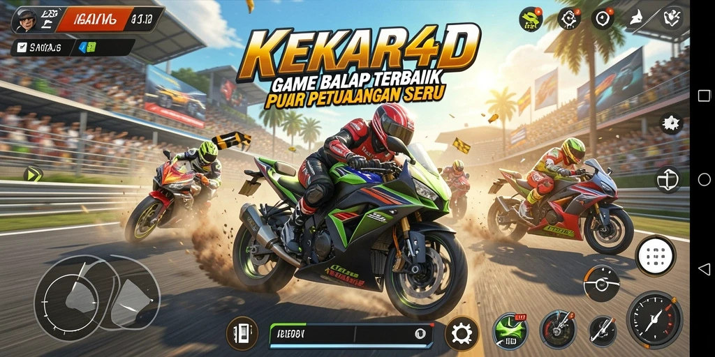 Tangkapan layar KEKAR4D menampilkan aksi balap motor yang mendebarkan.
