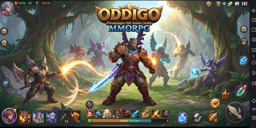 Gambar utama ODDIGO dengan gameplay penuh aksi MMORPG.