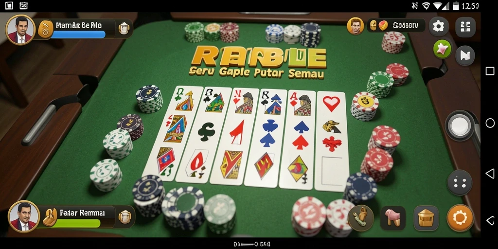 Screenshot RPRR menunjukkan suasana seru bermain Gaple.