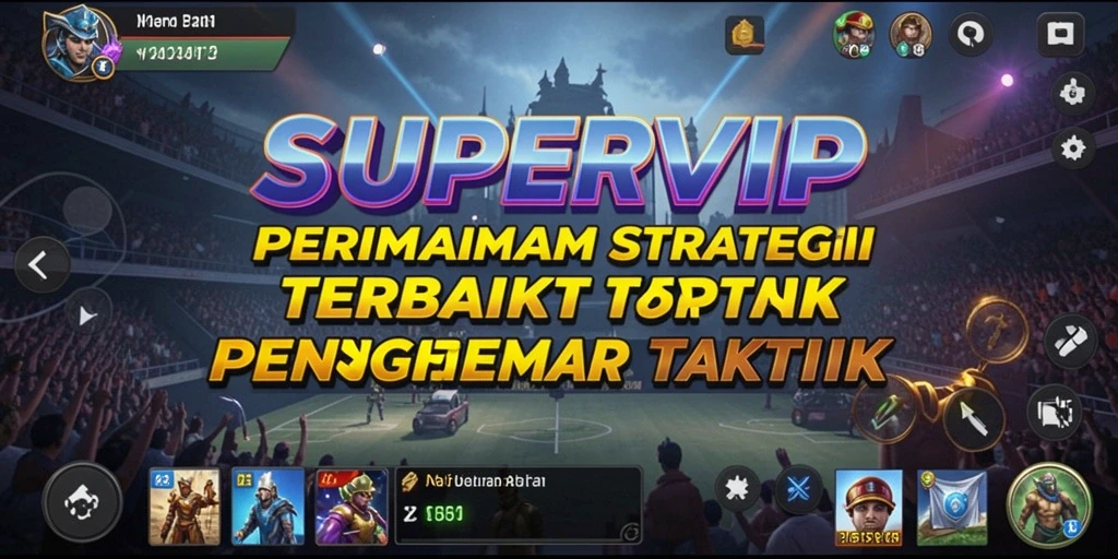 Tangkapan layar SUPERVIP menunjukkan pertempuran strategis yang intens dengan grafis yang memukau.
