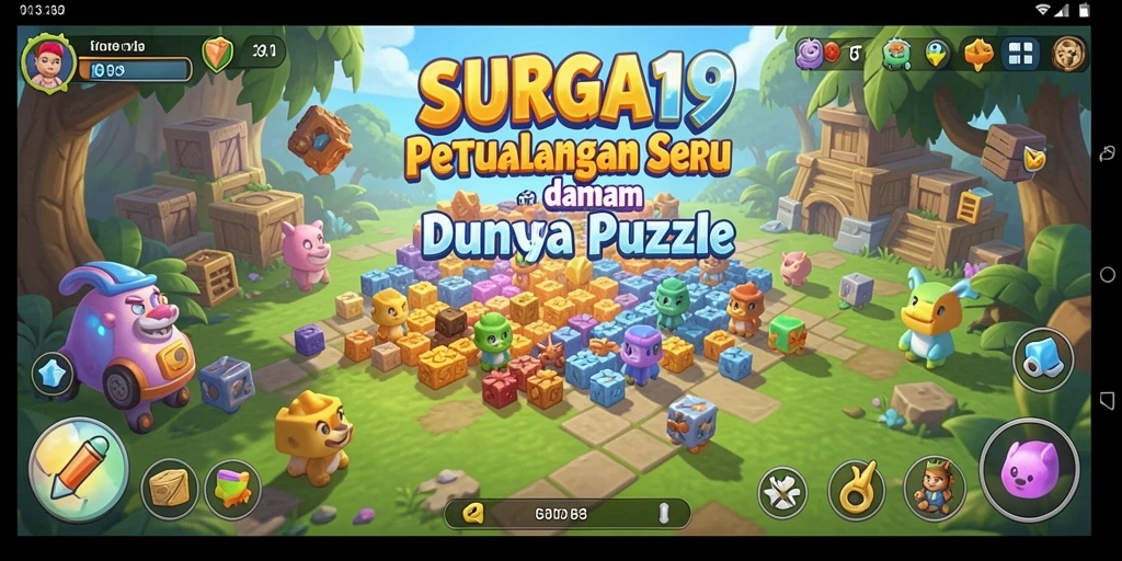 Tampilan gameplay menantang di SURGA19 yang penuh warna.